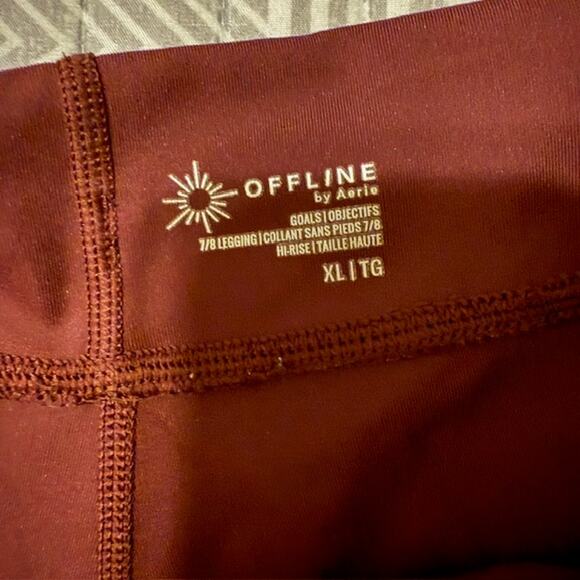 Offline Aerie Leggings Maroon Drawstring 7/8 Legging Size XL - Picture 3 of 5